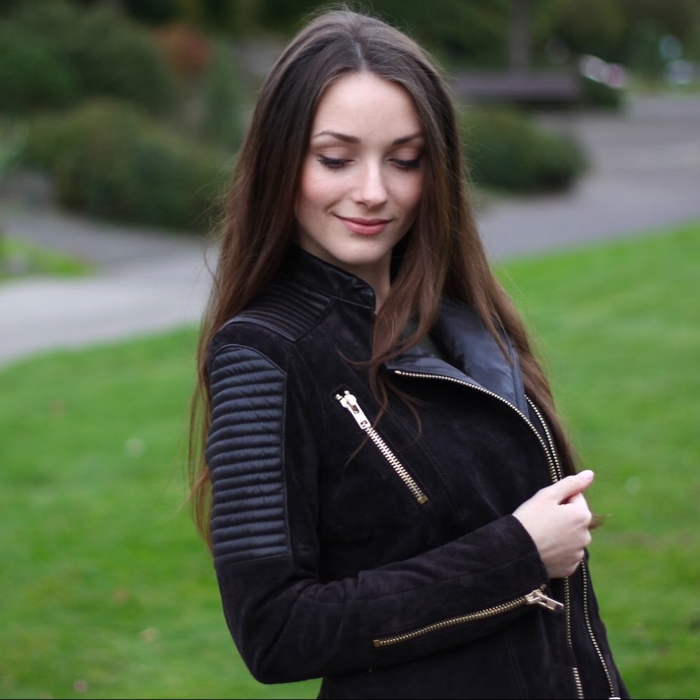 Mango Biker Real Suede Leather Jacket